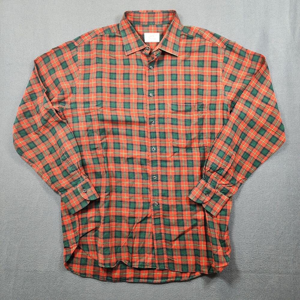 Ingram International Line Mens Shirt Extra Large Red Green Tartan Plaid Heritage